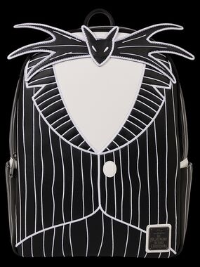 Loungefly Black and White Jack Skellington Pinstripe Backpack